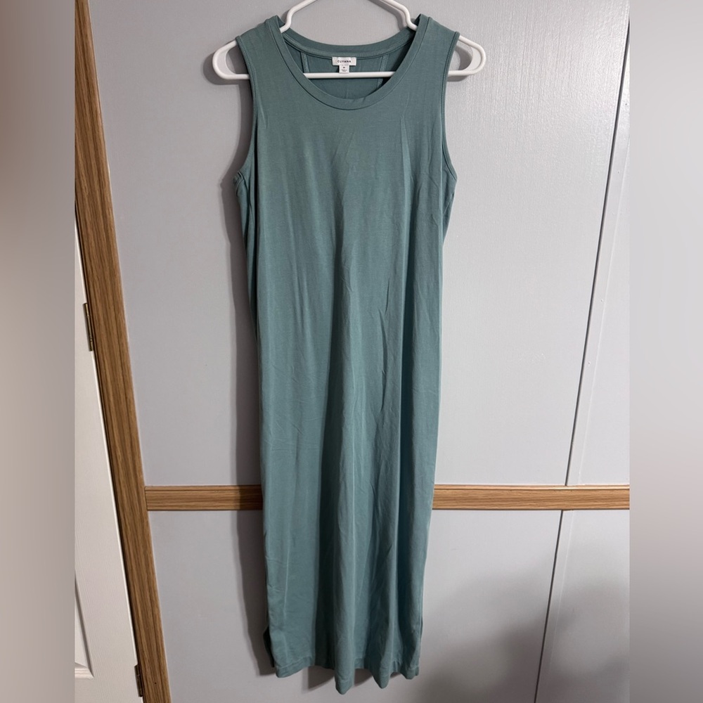 Cuyana Sleeveless Seafoam Green Drape Back Dress Size Medium - Picture 11 of 13